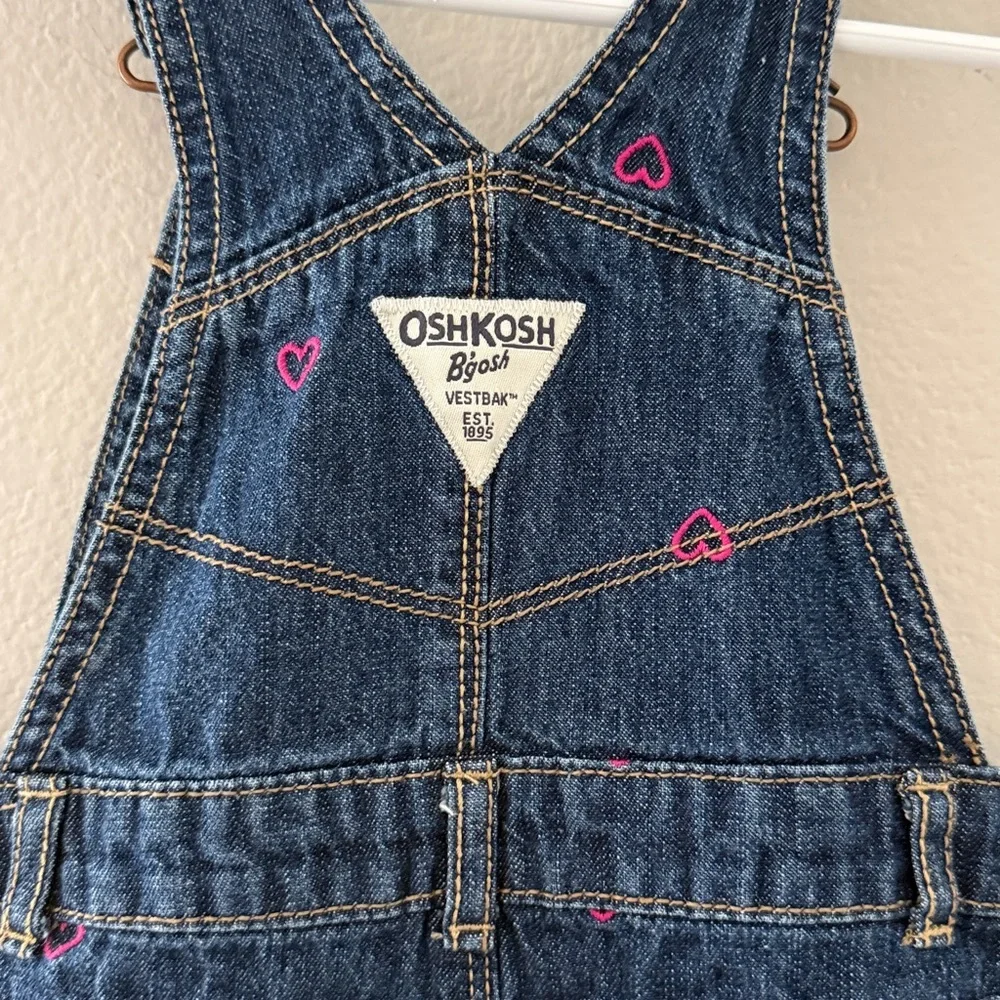 OshKosh B'gosh Kids Heart Denim Overalls -‎ Dark Blue 18 Months